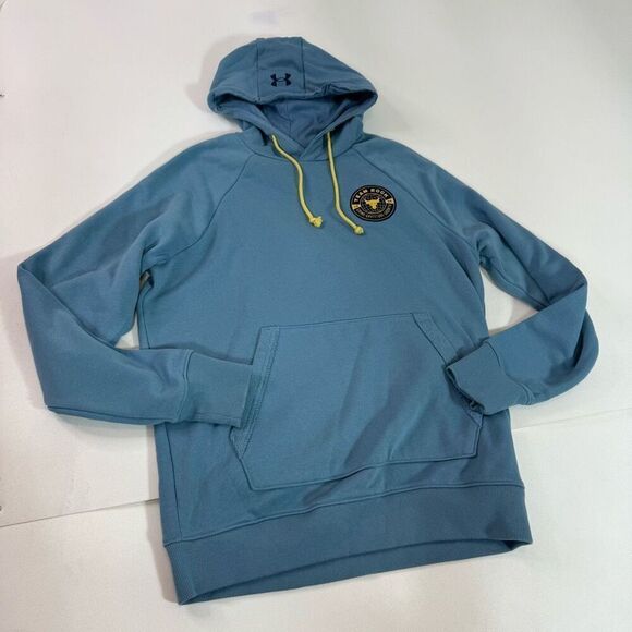 Under Armour Hoodie Mens Medium Blue Project Rock Hooded Loose Fit Heavyweight - Picture 1 of 7